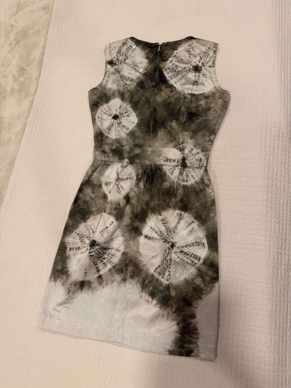 Cynthia Rowley Olive-Tone Strapless Tie-Dye Dress
